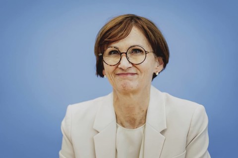 Bettina Stark-Watzinger (FDP), Federal Minister of Education and Research, at a press conference on