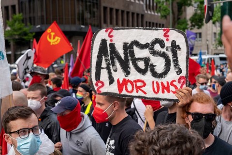Demonstration against the planned assembly law in North Rhine-Westphalia, in Düsseldorf, various