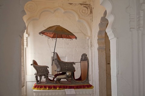 Seat of the Maharaja inside the Mehrangarh Fort in Jodhpur, Rajasthan, India, Asia