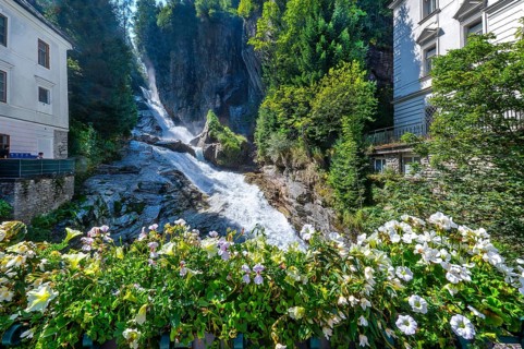 Waterfall of the Gasteiner Ache in the centre, Bad Gastein, Gastein Valley, Hohe Tauern, Pongau,