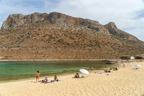 Beach of Stavros, known from the film Alexis Zorbas with Anthony Quinn, Akrotiri Peninsula, Chania,