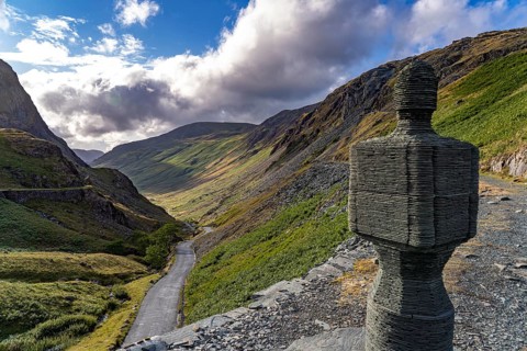 Slate sculpture of Honister Slate Mine and the Honister Pass in the Lake District, England, Great