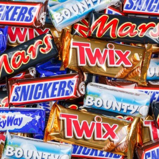Mars Incorporated products such as Snickers chocolate bars, Twix, Milky Way and Bounty bars as a