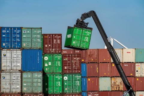 Port of Duisburg Ruhrort, DeCeTe, Duisburger Container-Terminal, container loading, loading and