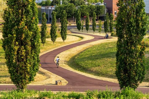The Krupp Park in Essen-Altendorf, part of the Krupp Belt, an urban development project to rebuild