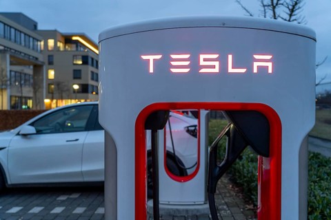 Tesla Supercharger Station, fast charging stations from Tesla, Paderborn, North Rhine-Westphalia,