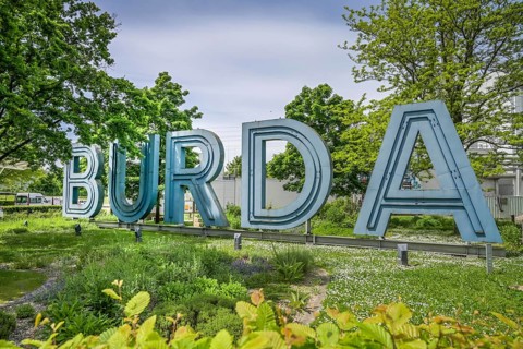 Logo Burda-Verlag, Hubert-Burda-Platz, Offenburg, Baden-Württemberg, Germany, Europe