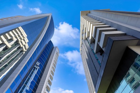 Panoramic skyline view of Guatemala City business and financial center