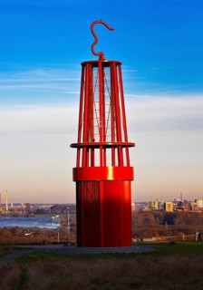 Artwork Geleucht, artist Otto Piene, Rheinpreussen slagheap, Moers, Ruhr area, North