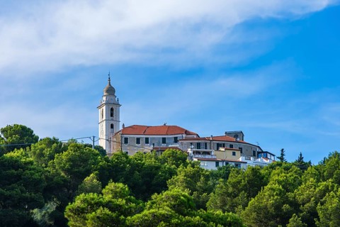 Parrocchia Ss. Trinita, church in the village of Rollo near Andora, province of Savona, Liguria,