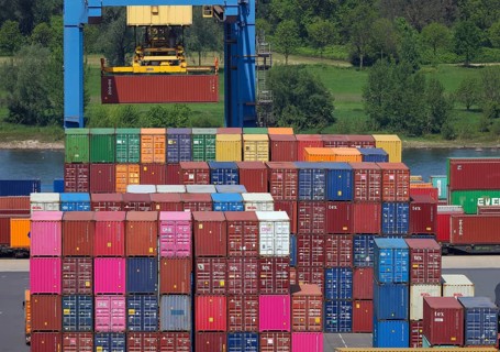 Duisburg, Ruhr area, North Rhine-Westphalia, Germany, container terminal in the port of Duisburg on