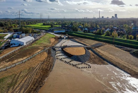 Dinslaken, Voerde, North Rhine-Westphalia, Germany, Inauguration of the new Emscher estuary into