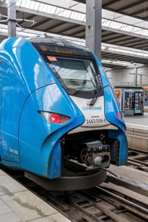 Siemens Mireo regional train from GoAhead at Munich Central Station, Germany, Europe