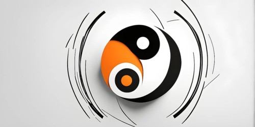 Minimalist rendering of an abstract yin yang symbol portraying work life balance with split