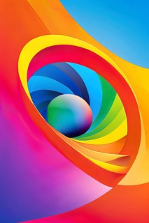 Minimalist rendering showcasing a vibrant abstract painting as a symbol for human resilience, AI
