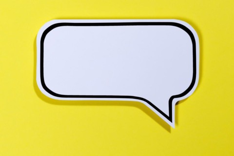 Speech bubble with text free space Copyspace as communication Information concept talk