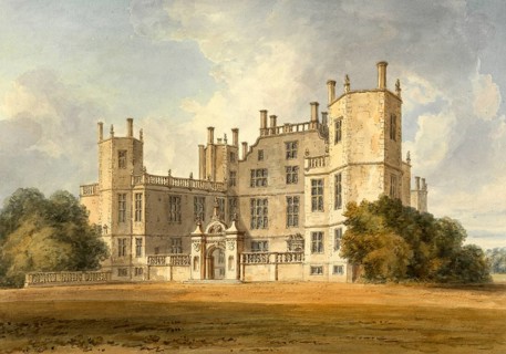 South View of Sherbone Castle, Dorsetshire, Seat of the Earl of Digby, England, digitally restored