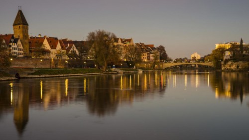 Danube bank, Ulm, Swabian Alb, Baden-Württemberg, Germany, Europe