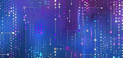 Artificial intelligence, lines, dots and pattern, vibrant blue and purple hues, abstract wallpaper