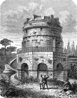 The tomb of Theodoric the Great in Ravenna, Italy, in 1880, Historical, digital reproduction of an