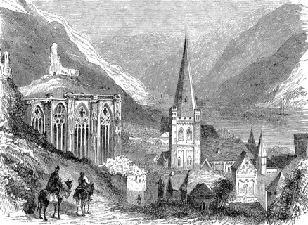 Bacharach am Rhein, Germany, in 1892, Historical, digital reproduction of an original from the 19th