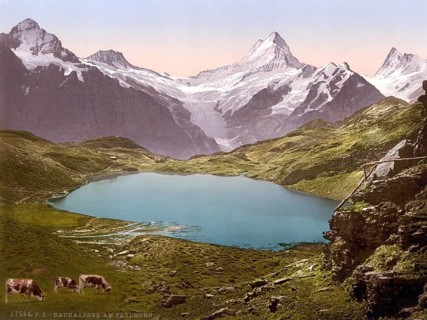 See und Faulhorn, Bernese Oberland, Switzerland, Historic, digitally restored reproduction from a