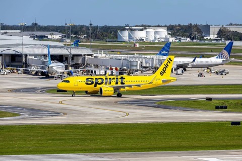 An Airbus A320neo aircraft of Spirit Airlines with the registration number N978NK at Tampa Airport,
