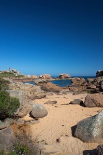 Coast at Lighthouse Mean Ruz at Ploumanac'h, Côtes d'Armor in the morning light