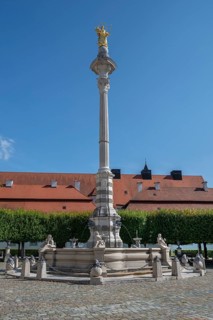 St Mary's Fountain with Marian Column, erected between 1777 and 1780, Residenzplatz, Eichstätt,