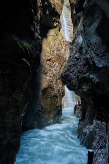 Waterfalls in the Partnach Gorge, Garmisch-Partenkirchen, Bavaria, Germany, Europe