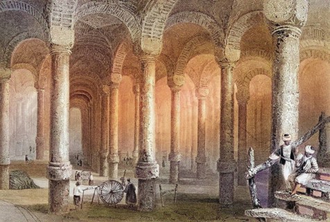 Cistern of Ben-Veber-Direg, or the Thousand and One, Turkey, Historical, digitally restored
