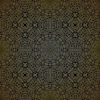 Geometric gold lace seamless pattern. Arabic tile lattice vector background.