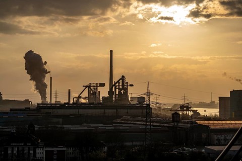Hüttenwerke Krupp-Mannesmann, HKM in Duisburg-Hüttenheim, coking plant and 2 blast furnaces, North