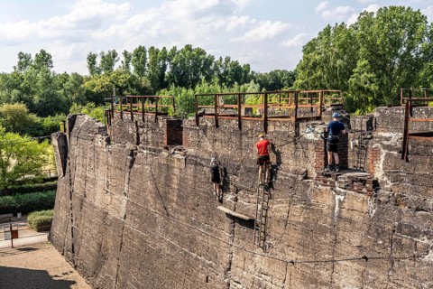 Landschaftspark Duisburg Nord, via ferrata, climbing garden, North Rhine-Westphalia, Germany,