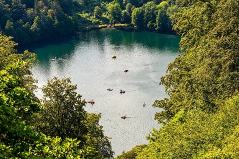 Gemündener Maar, Vulkaneifel, Vulkansee, Eifel, Rhineland-Palatinate, Germany, Europe