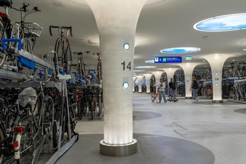 New bicycle car park at Amsterdam Central station, Stationsplein, space for around 7000 bicycles,