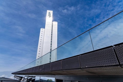 Dreischeibenhaus, office building, high-rise on Gustaf-Gründgens-Platz, Düsseldorf, North