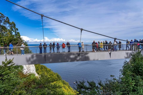 The Königsstuhl Skywalk on the chalk cliffs of Rügen, viewing platform on the famous Königsstuhl