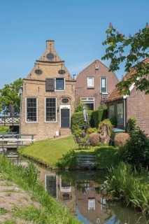 Historic captain's house in Hindeloopen, province of Friesland, Netherlands