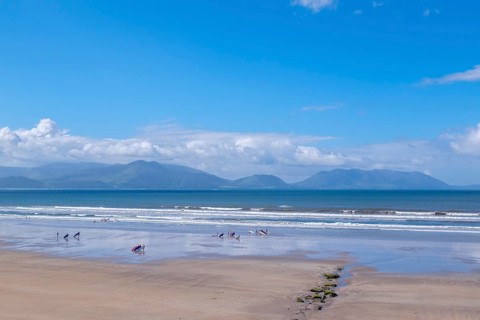 Windsurfer at Inch Beach, Dingle Bay, Dingle Peninsula, County Kerry, Ireland, Europe
