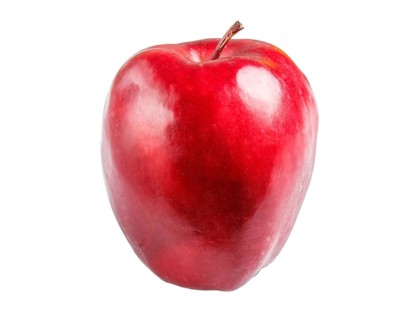One red apple isolated on white background. closeup