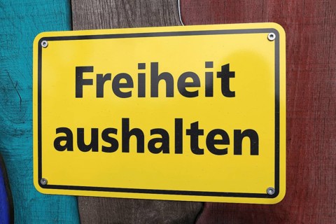 Sign with the inscription Endure freedom