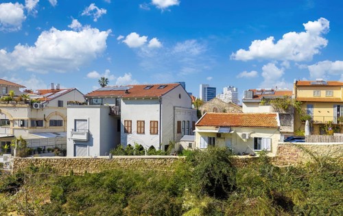 Israel, Tel Aviv historic center Neve Tzedek with art galleries and restaurants, Asia