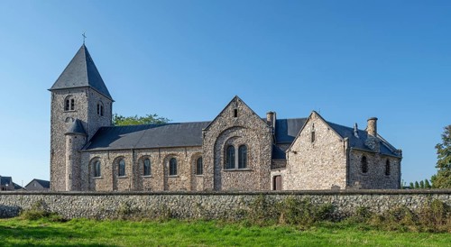 11th century Roman Sint-Pietersbandenkerk, St. Peter in Chains Church in the village Wintershoven