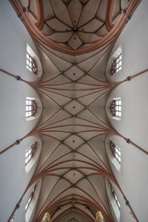 Cross vault in St Valentine's Church, Tauberbischofsheim, Lower Franconia Bavaria, Germany, Europe