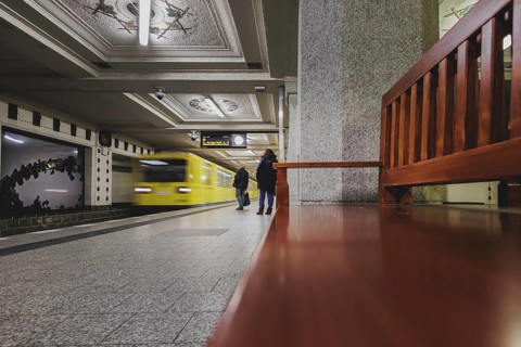 The underground line 3 runs at Rüdesheimer Platz in Wilmersdorf in Berlin, 27 February 2024.