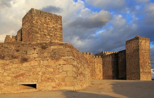 Hilltop castle in historic medieval town of Trujillo, Caceres province, Extremadura, Spain, Europe
