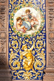 Ceramica Santa Ana ceramic tiles shop and permanent display, Triana, Seville, Spain, Europe