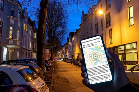 Symbolic image residential burglary, burglary radar app, MehrWetter app, shows the burglaries in