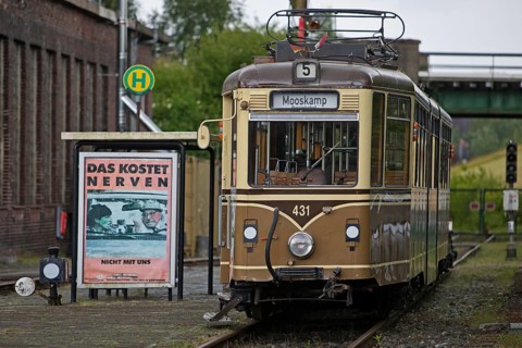 Railcar Hansa Waggon GT4-431 in the local transport museum Dortmumd, Ruhr area, North